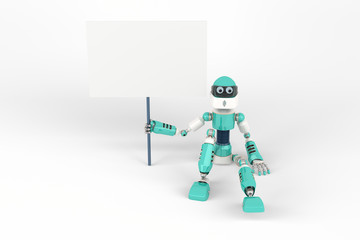 Robot in Pose with Sign