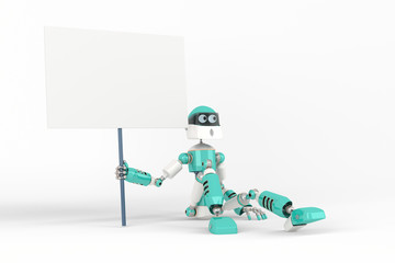 Robot in Pose with Sign