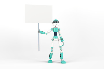 Robot in Pose with Sign
