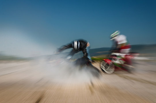 Abstract image from an  off-road motocross racing