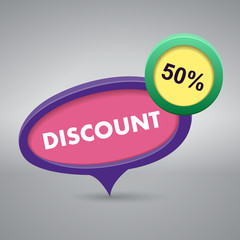 discount label on gray background