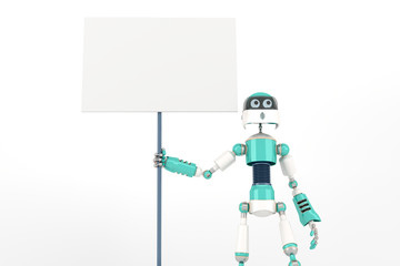 Robot in Pose with Sign