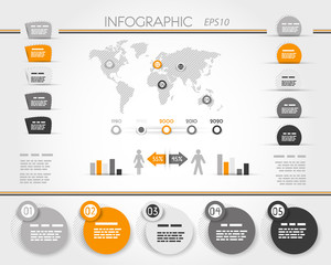 grey and orange world round infpgraphic