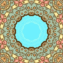 Ornamental lace pattern. Circle.