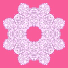 Ornamental lace pattern. Circle.