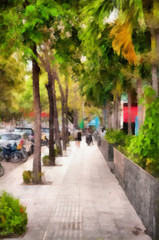 Obraz na płótnie Canvas Pavement path