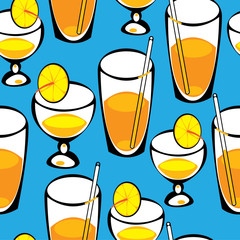seamless pattern juice in glass