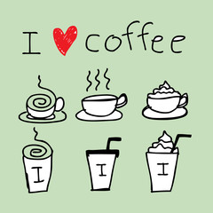 Obraz premium Coffee Icon Drawing