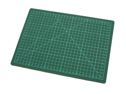 Green Cutting Mat On A White Background