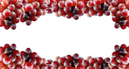Bunch of red grapes with frame