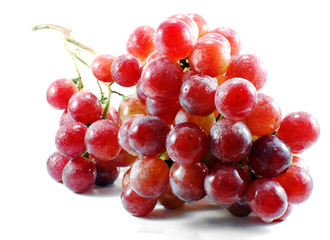 Bunch of red grapes , fresh with water drops