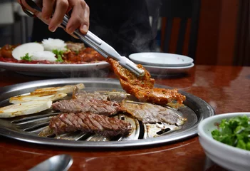 Tuinposter Korean cuisine : barbecue grill © nattkamol