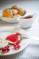 scone with redcurrant jam