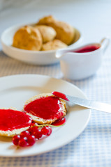 scone with redcurrant jam