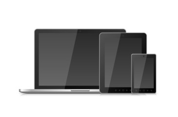 Laptop Smartphone Mobile and Tablet PC with Blank Screen