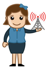 Girl with Internet Signal Tower