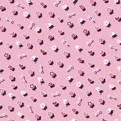 cute pink seamless pattern, vector illustration