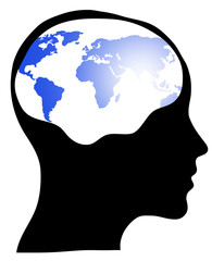 world of the human mind Isolated over background