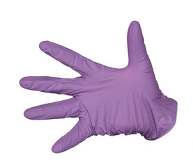 blue latex glove isolated