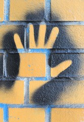 Handabdruck als Graffiti