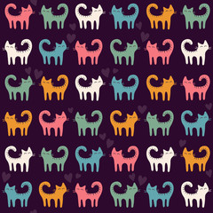 Obraz premium Funny pattern with cats