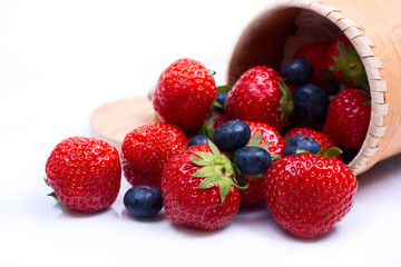 Mix of juicy strawberries and blueberries