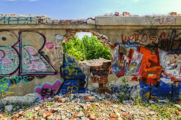 Destroyed wall