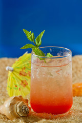 refreshing drink on the beach