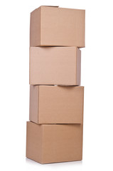 Carton boxes isolated on the white background