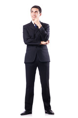 Handsome businessman isolated on white