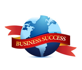 business success globe ribbon illustration