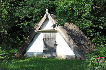 Ancient traditional ukrainian rural barn