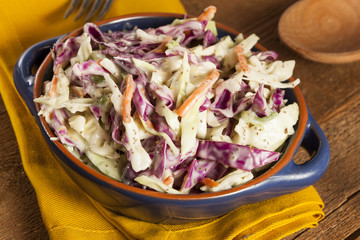 Homemade Coleslaw with Shredded Cabbage and Lettuce - obrazy, fototapety, plakaty