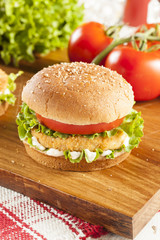 Breaded Chicken Patty Sandwich on a Bun