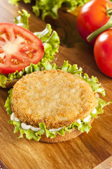Breaded Chicken Patty Sandwich on a Bun