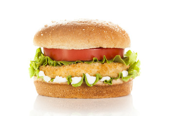 Breaded Chicken Patty Sandwich on a Bun