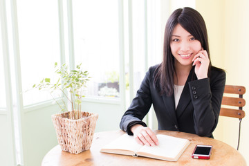 asian businesswoman in the cafe