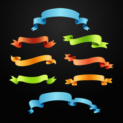Set of full colors ribbons