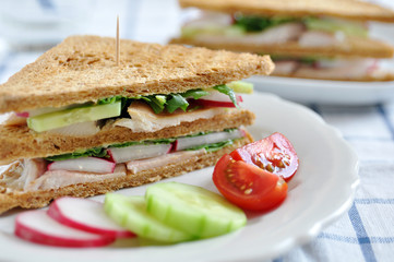 Vollkorn Sandwich mit Forelle