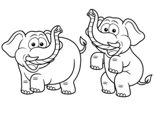 Vector illustration of Cartoon Elephant