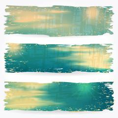 Set of retro summer web banners