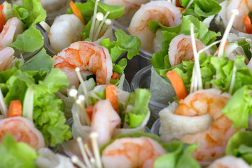 group shrimp crepe green salad