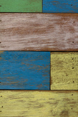 detail of abstract art color wood wall