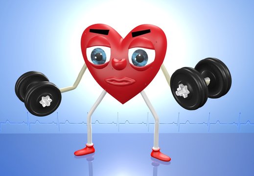 Heart character with weights