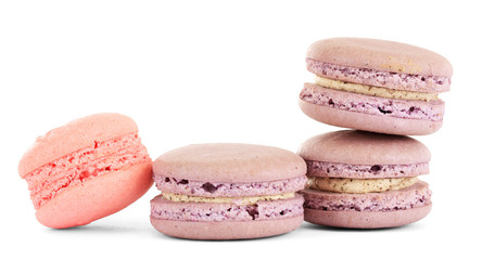 Gentle macaroons isolated on white