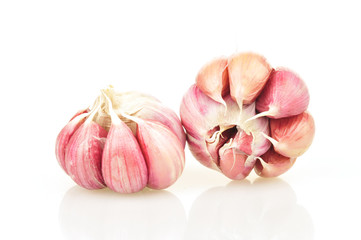 Garlic on a white background