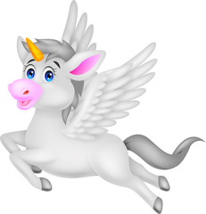 White unicorn horse cartoon