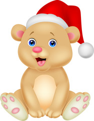 Cute baby bear cartoon sitting