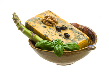Gold cheese with mould