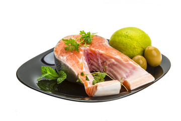 Raw Salmon steak